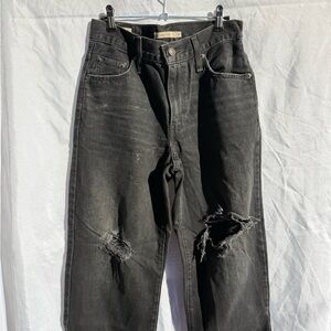 Levi's Black Distressed Boyfriend Jeans